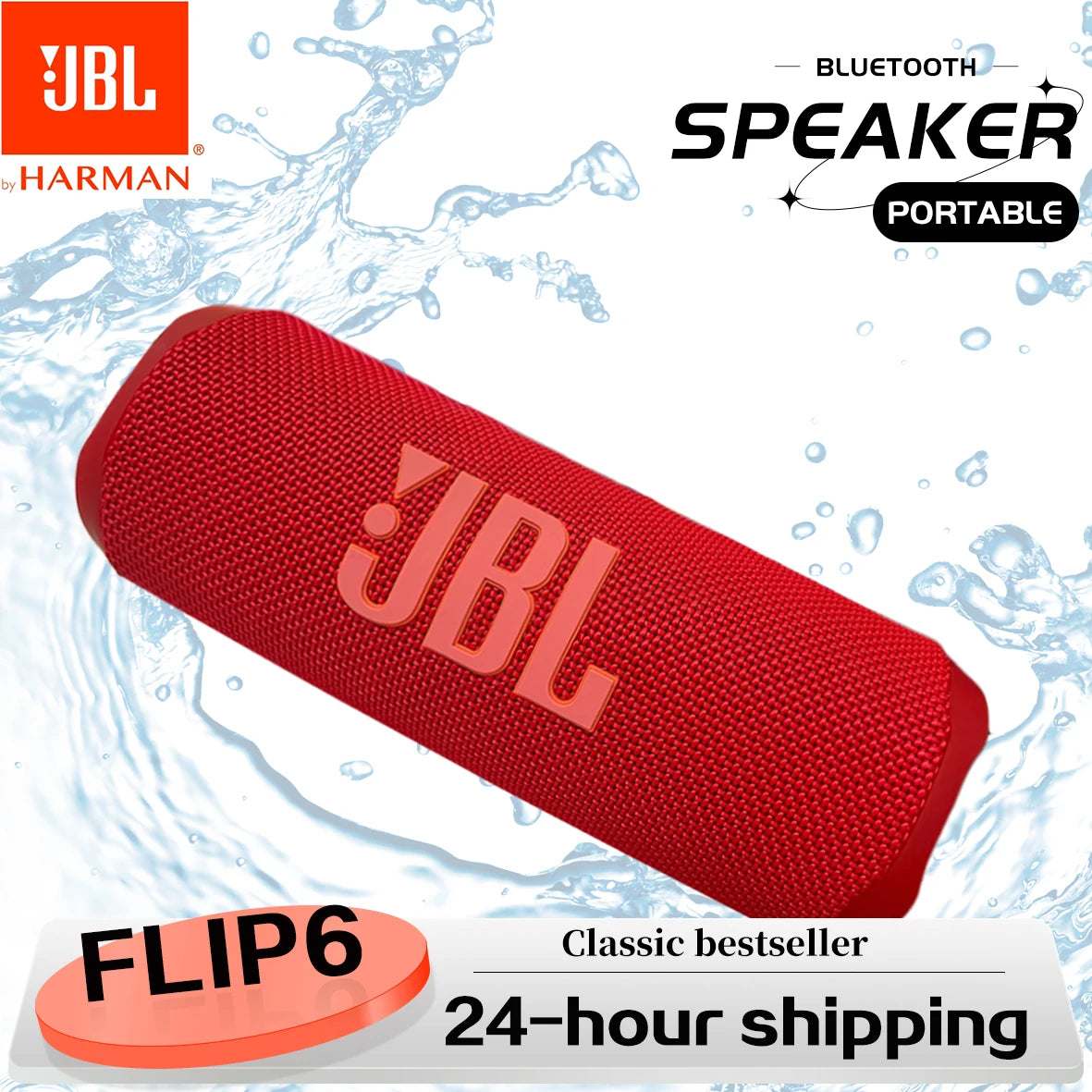 Altoparlante Bluetooth originale JBL FLIP6 FLIP6 portatile IPX7 impermeabile per esterni, stereo, basso, traccia musicale, tweeter indipendente
