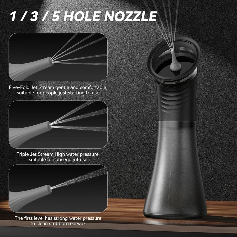 Electric Ear Wax Removal System Water Powered Ear Cleaning Tool with Irrigation Flusher 3 Pressure Settings Safe & Effective