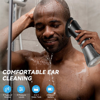 Electric Ear Wax Removal System Water Powered Ear Cleaning Tool with Irrigation Flusher 3 Pressure Settings Safe & Effective