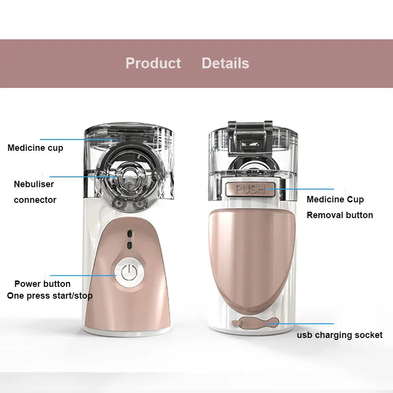 Health Care Mini Handheld portable Inhale Nebulizer silent Ultrasonic inalador nebulizador Children Adult Rechargeable Automizer