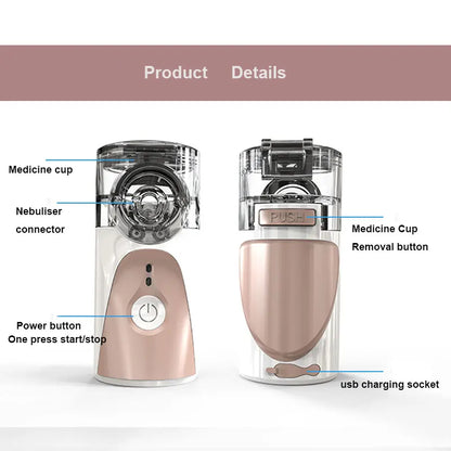 Health Care Mini Handheld portable Inhale Nebulizer silent Ultrasonic inalador nebulizador Children Adult Rechargeable Automizer