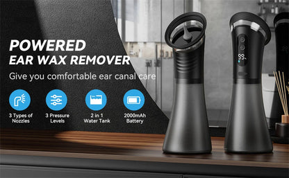 Electric Ear Wax Removal System Water Powered Ear Cleaning Tool with Irrigation Flusher 3 Pressure Settings Safe & Effective