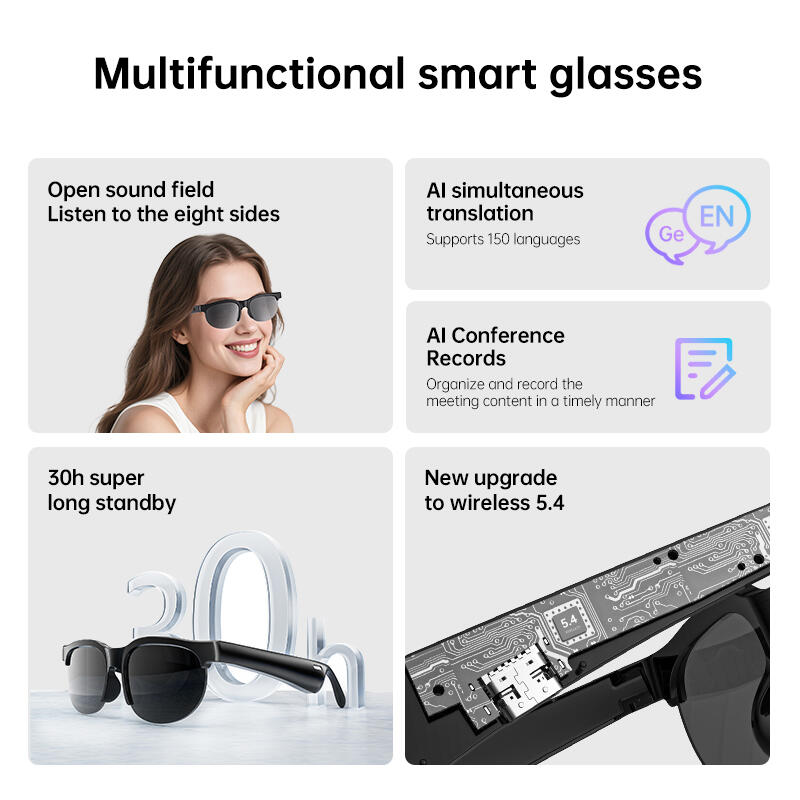 GAFAS INTELIGENTES TWS 2 EN 1 — Moda, Música y Tecnología AI en un Solo Accesorio